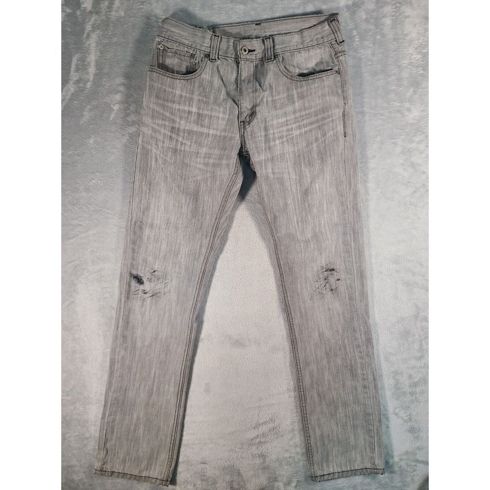 Levis 511 Men's Jeans 33x32 Grey Denim Skinny Distressed